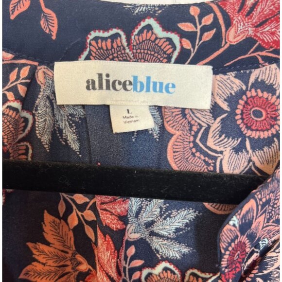 Alice Blue Womens Sleeveless Navy & Pink Floral Paisley Blouse Top Size Large - Picture 5 of 7